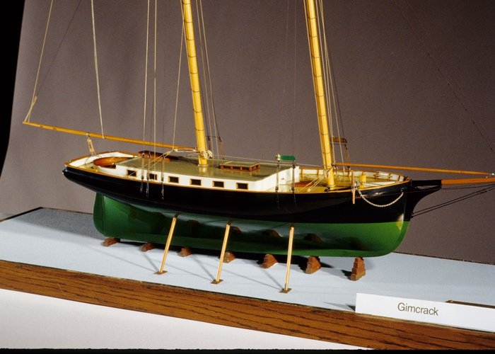 A model of Gimcrack. The NYYC was founded aboard the yacht in 1844.
